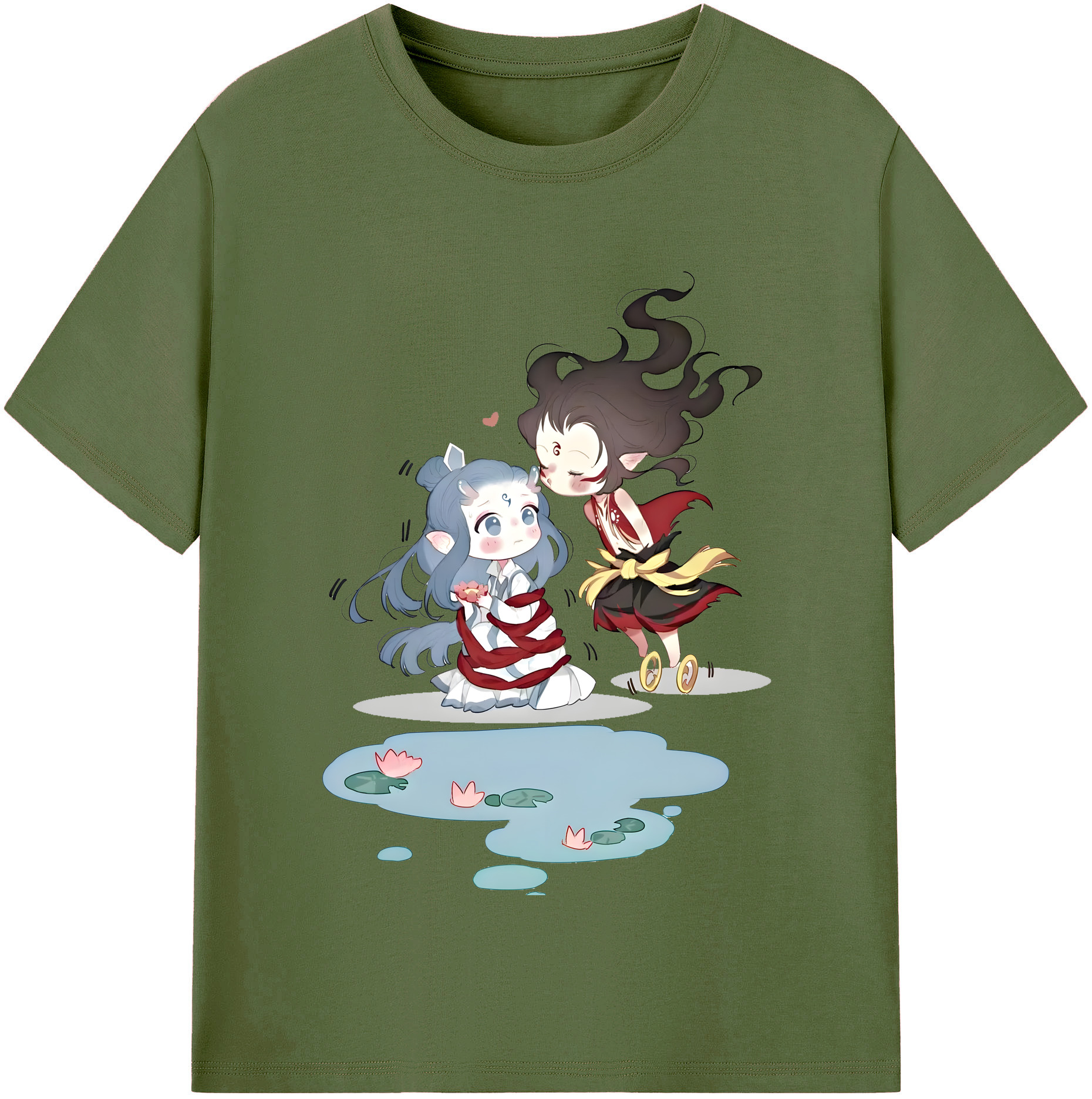（画像用） Ne Zha 2 ナタ 魔童の大暴れ 綿100％半袖Tシャツ（フロントプリント）